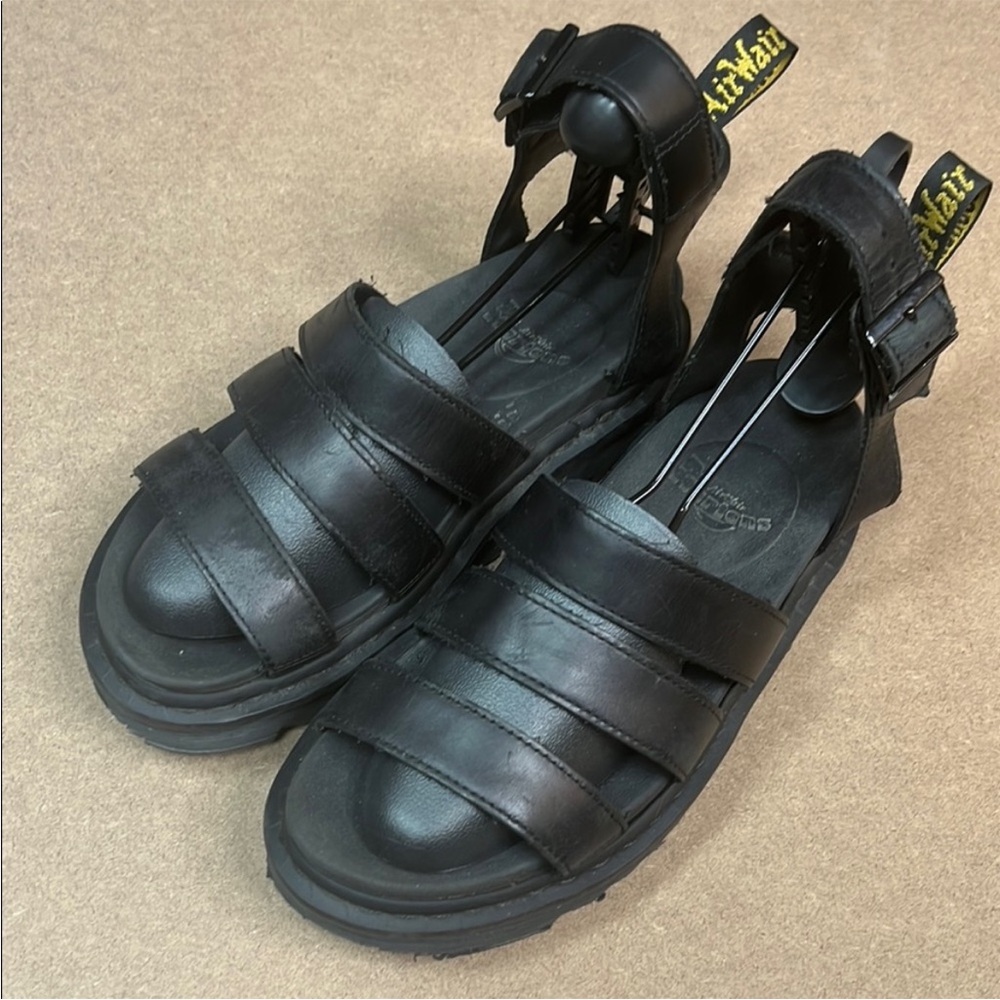 Dr. Martens Blaire Fisherman Sandals Black Leather Size 7